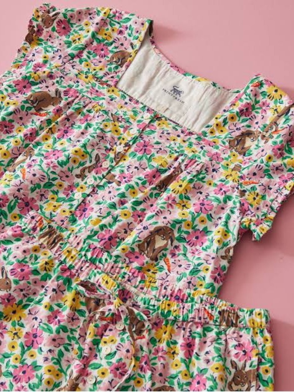 Printfresh pintuck pajama set in bunny trail